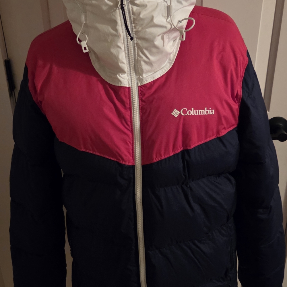 Columbia Pink and Navy Puffer Jacket